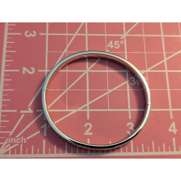 Vintage 50's/60's BAB Sterling Silver HInged Bangle Safety Bar Bangle Bracelet - Picture 5 of 8